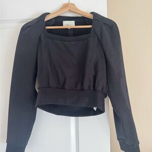 3.1 Phillip Lim Black Square Neck Sweatshirt